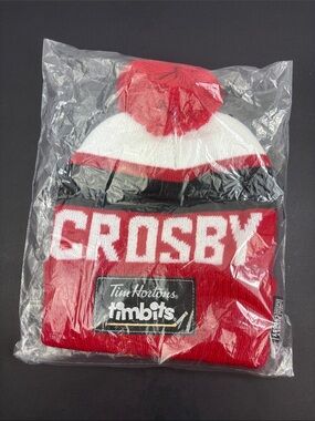 Tim Hortons Timbits Sidney Crosby 87 Knit Toque Hat Beanie Hockey Stick
